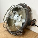 Black Industrial Cast Iron Wall or Ceiling Light from Elektrosvit, 1960s