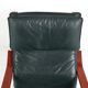 Vintage Scandinavian POÄNG armchair in fir green leather – IKEA, 1980s