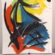Original lithograph by Jean Miotte, abstract composition, in colors, signed by the artist