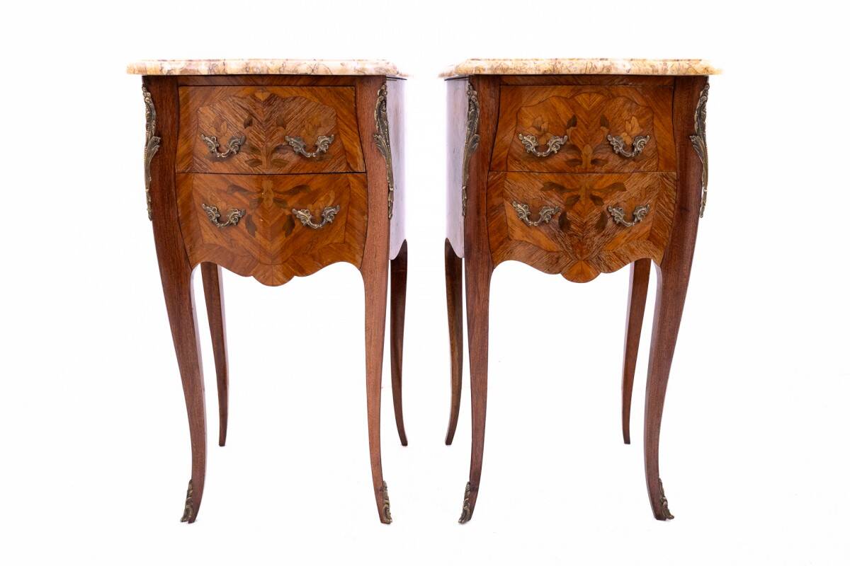 Pair of bedside tables, France, ca. 1920.