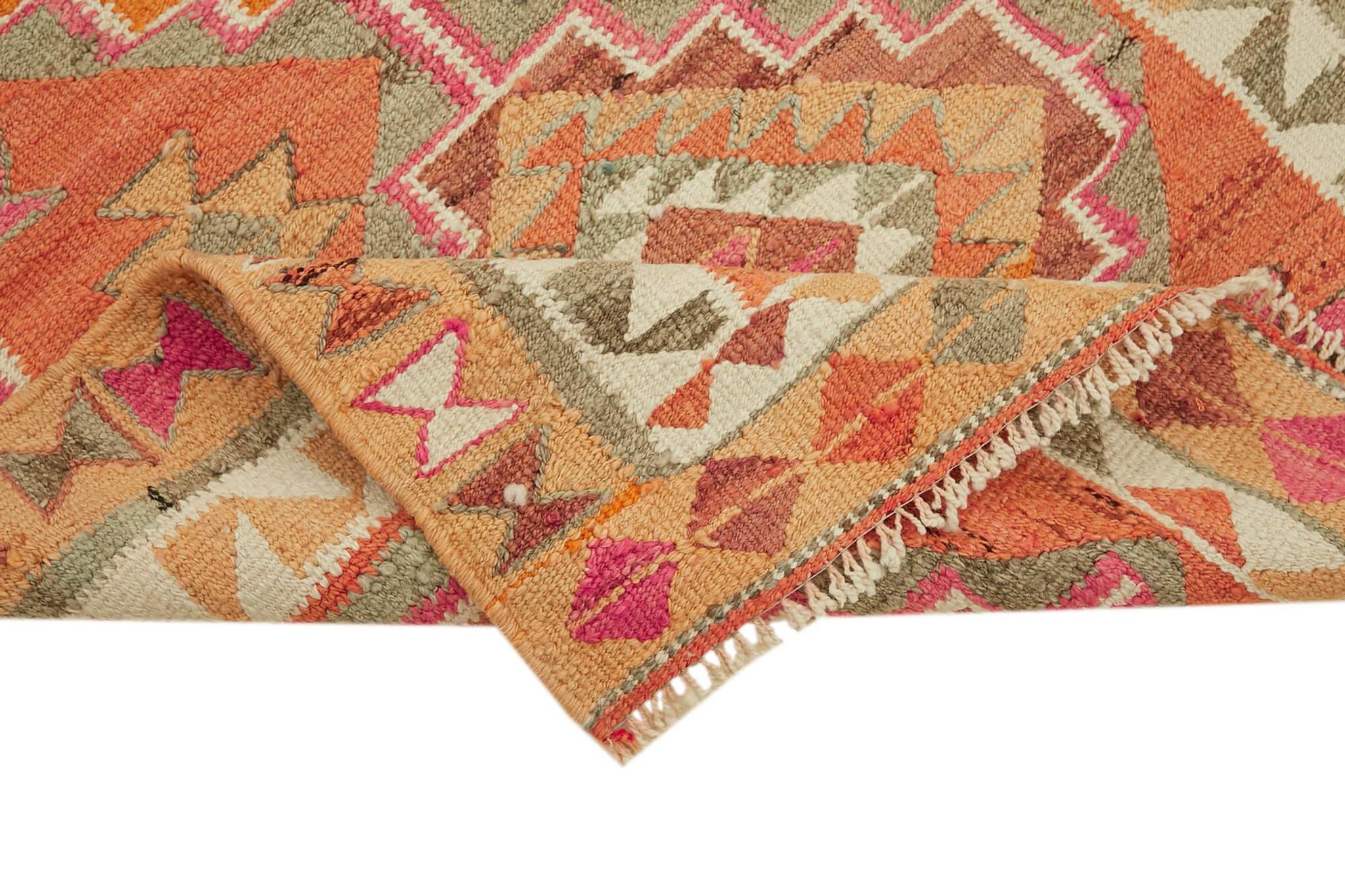 Tapis kilim vintage Herki tissé à la main en Turquie 103 cm x 351 cm