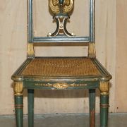 Paire Antique Chaises d'Appoint William Kent Empire Sculptées en Cygne