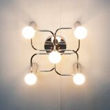 Vintage German Space Age ceiling lamp by Gaetano Sciolari for Leola, 1970s.