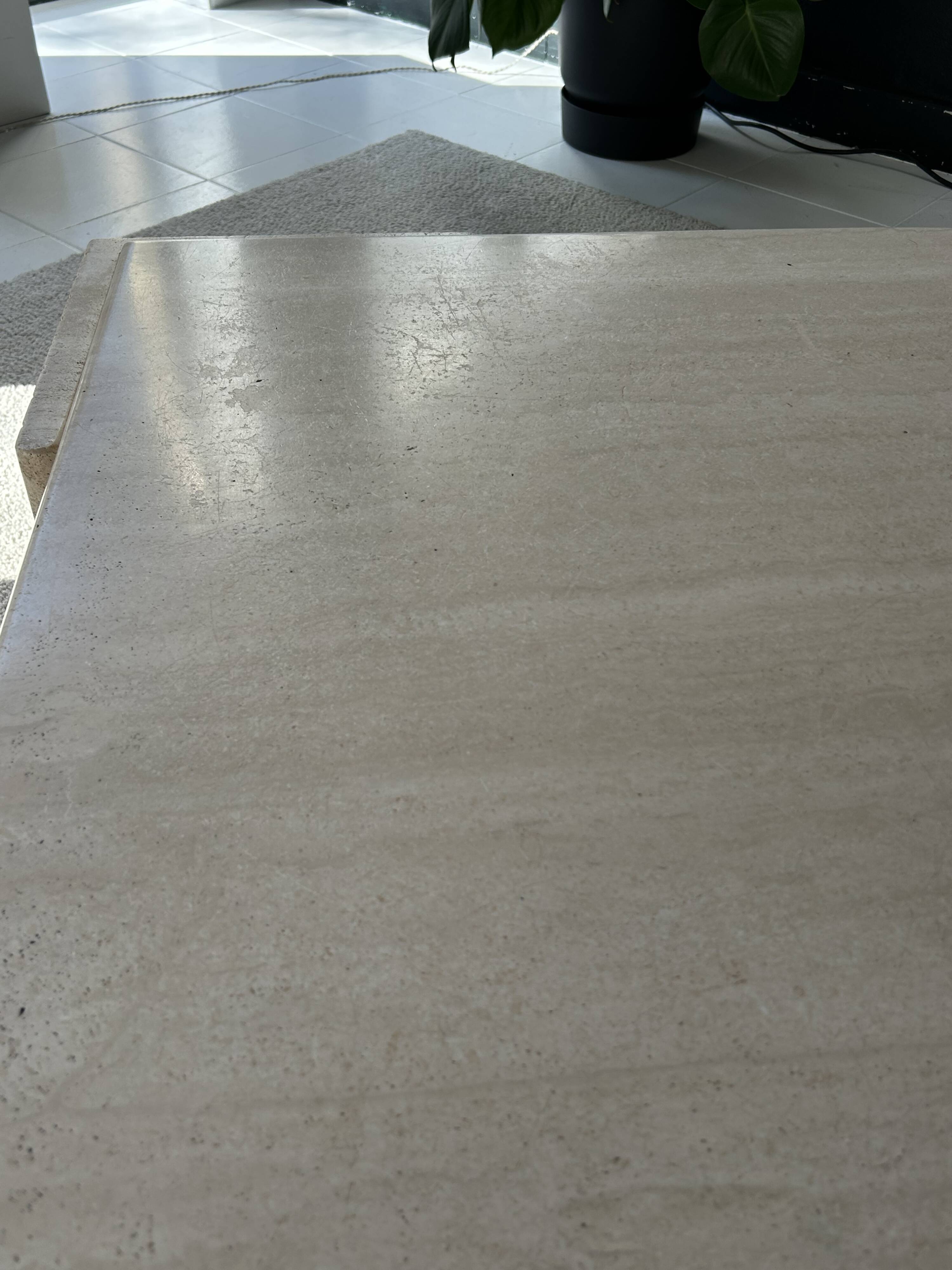 Travertine coffee table Roche Bobois