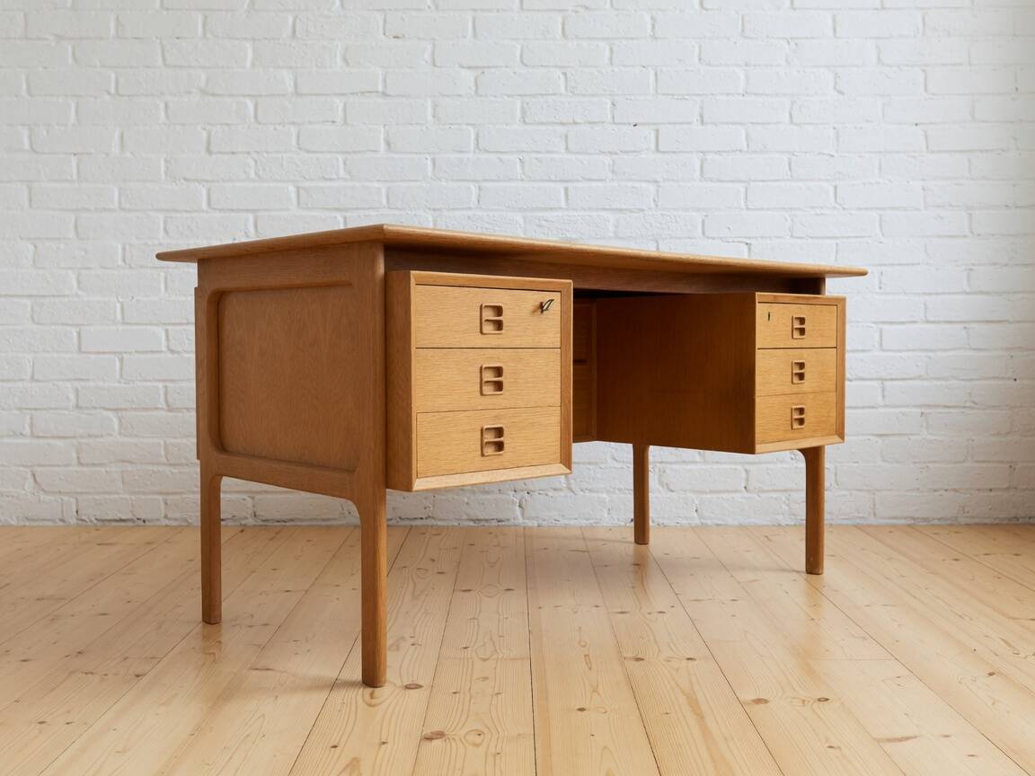 Oak Executive Desk By Arne Vodder From Brouer Møbelfabrik, Denmark, 1960s
