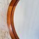 Round teak mirror by Uno and Osten Kristiansson for Luxus Vittsjö, Sweden.