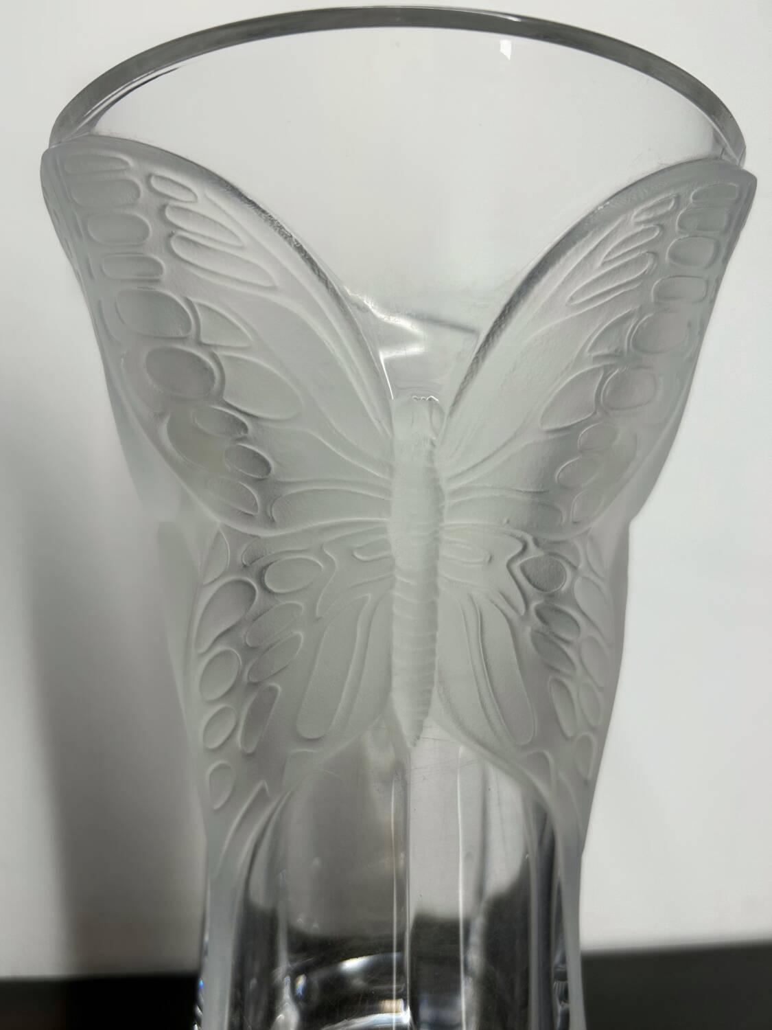 Vintage butterfly crystal vase