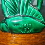 Saint Clement earthenware ashtray representing 1 doe signed Green