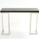 Console laquée noire et chrome Guy Lefevre pour Maison Jansen 1970