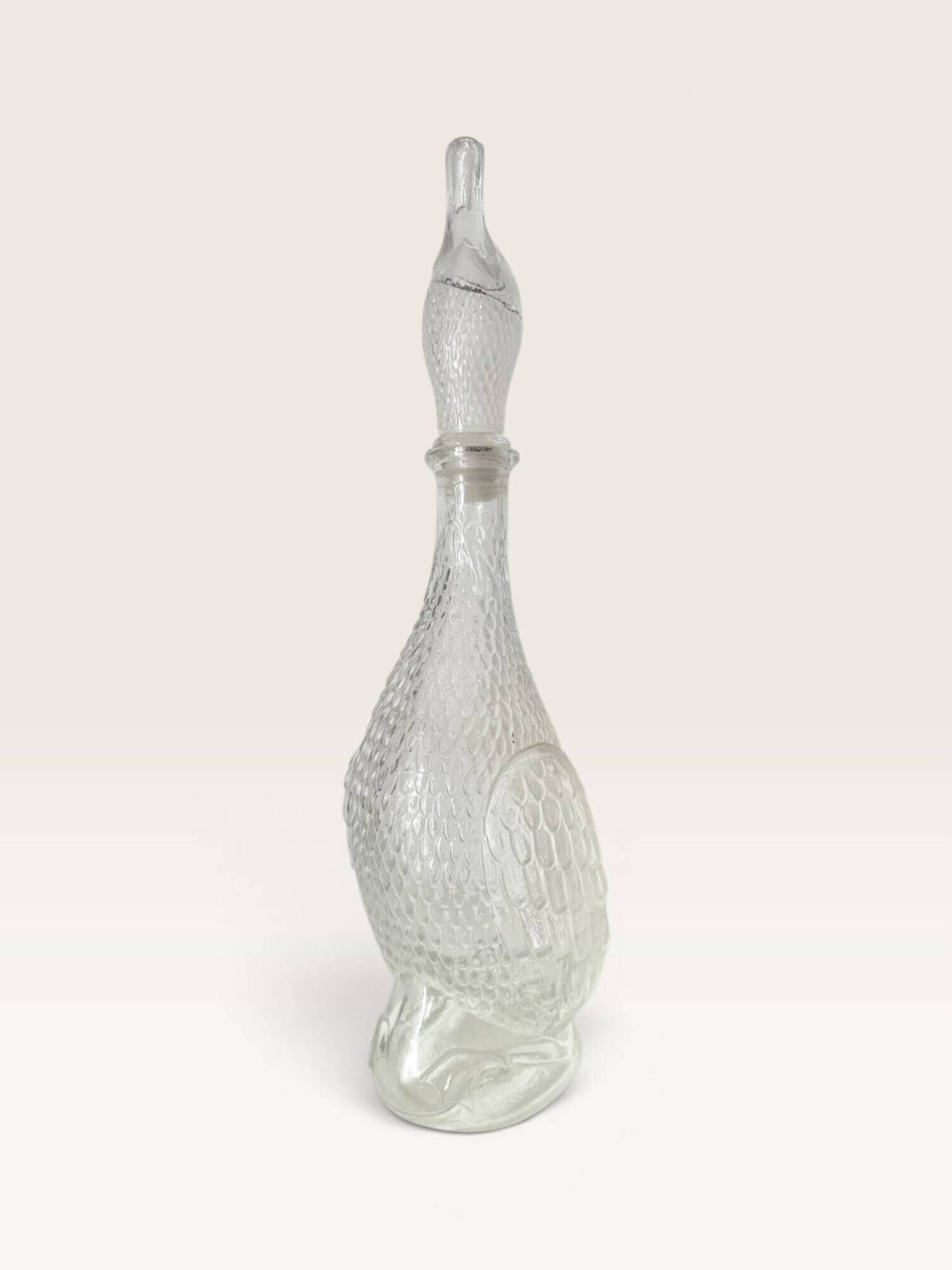 Moulded glass duck carafe