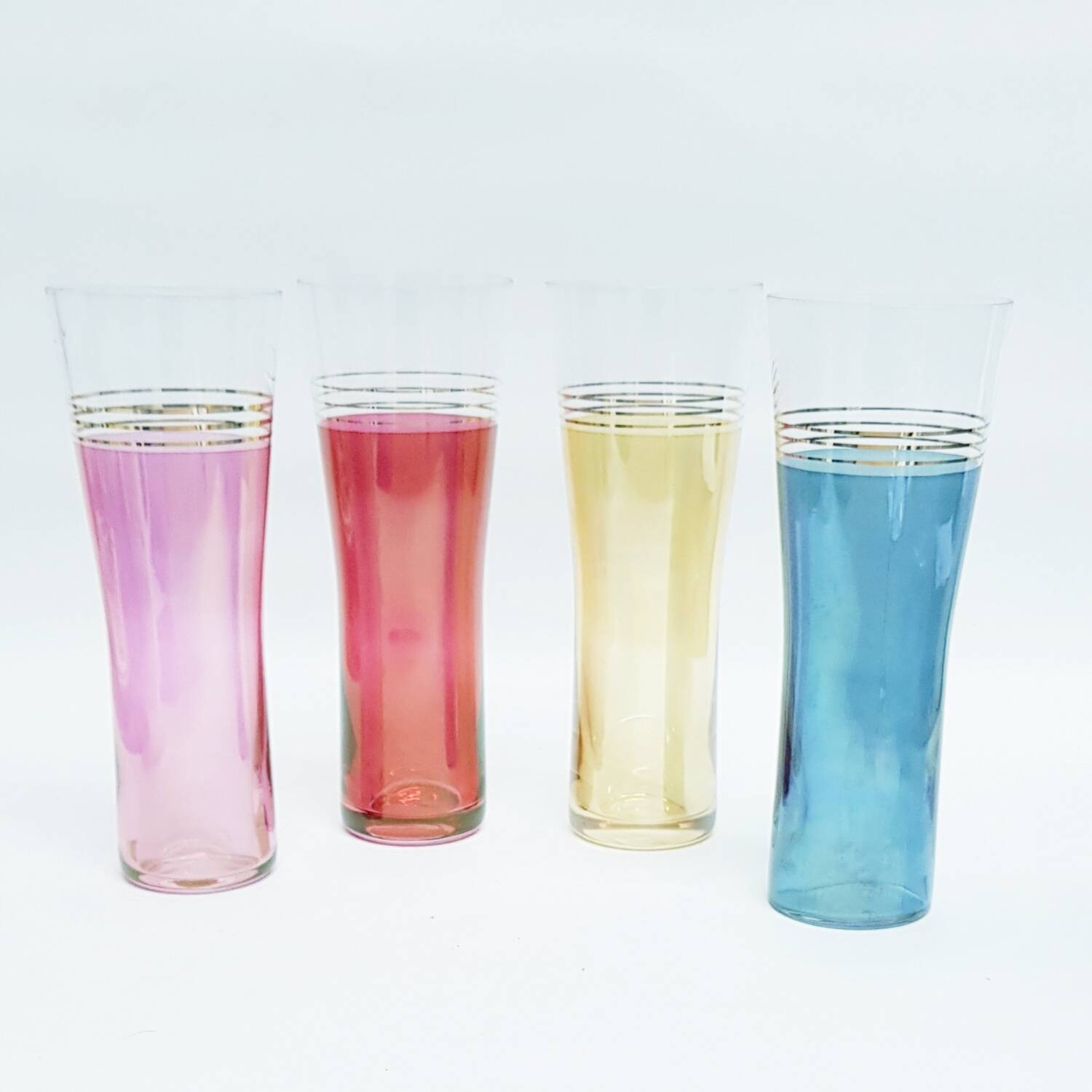 1960's pearlescent Tom Collins glasses