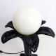 Lampe "palmier" en faïence et verre opalin