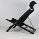 Armchair by Tord Bjorklund, black wood, steel and canvas. Ed. Ikéa, circa 1990.