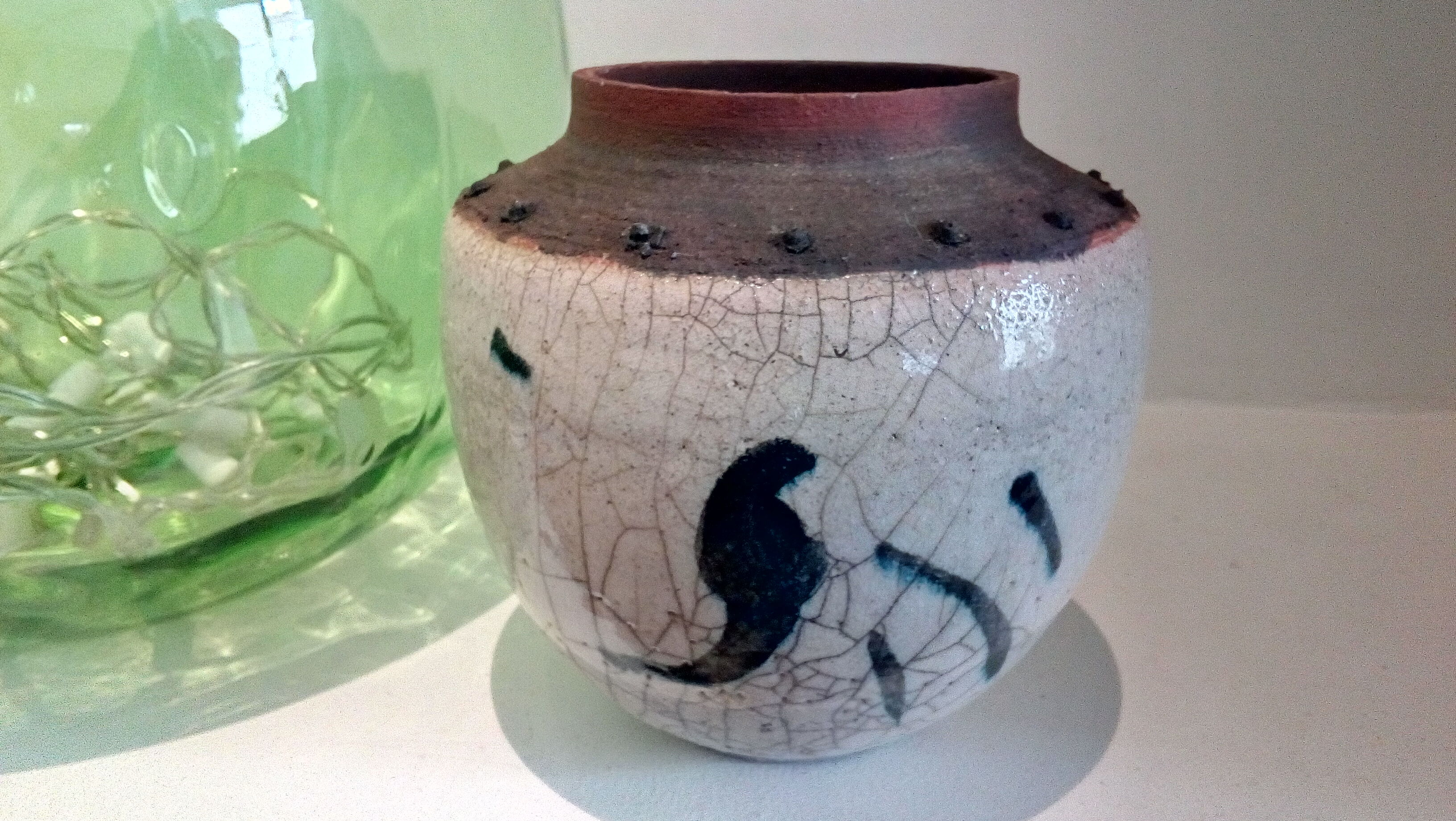 Raku ball vase