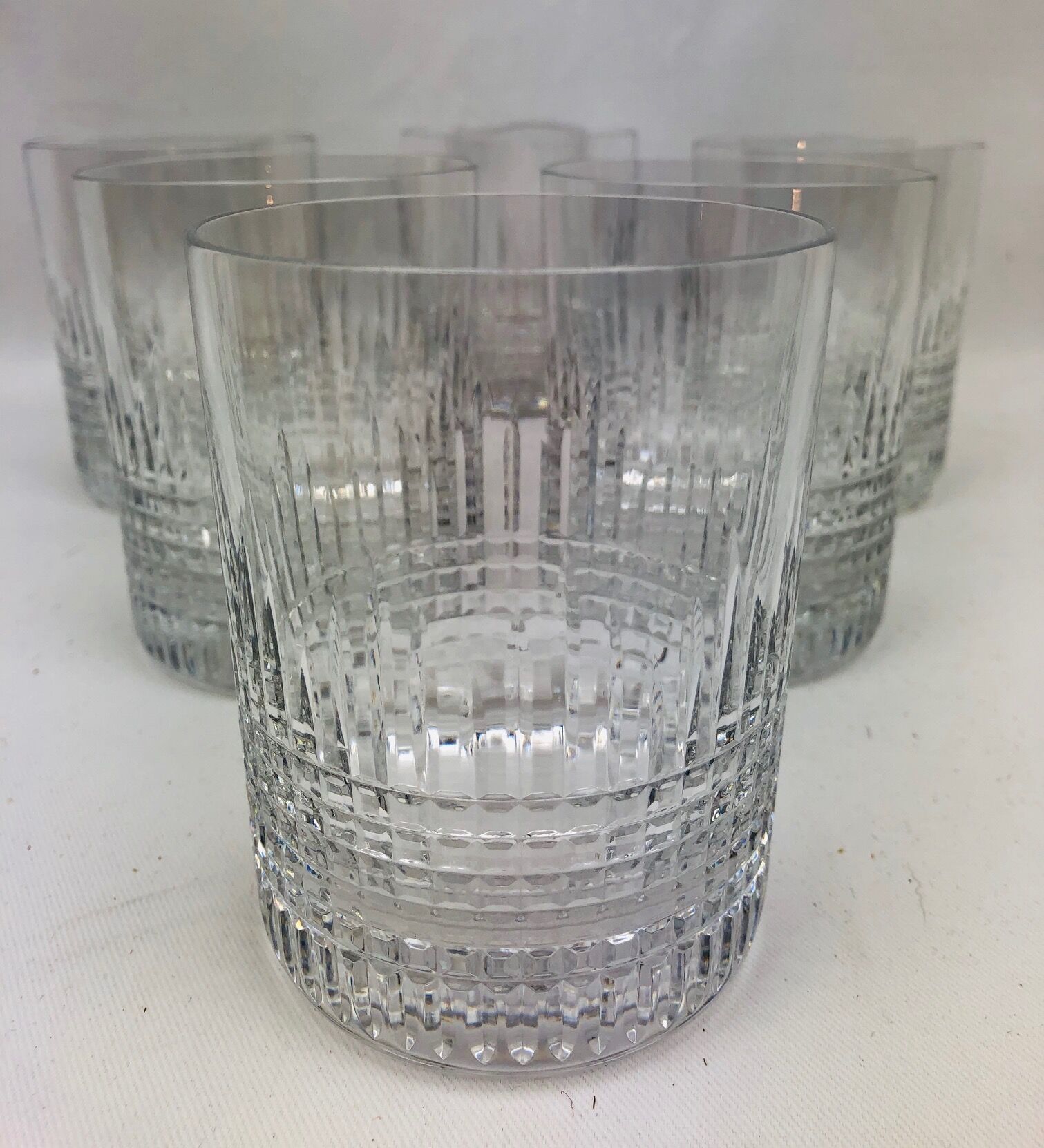 Six Baccarat whisky glasses, Nancy model, 1960