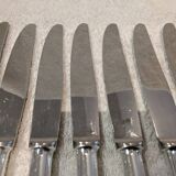 12 dessert knives with silver-plated metal handles, silversmith Ercuis Valencay