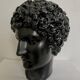 Tête en plâtre noir ciré