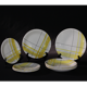Yellow and white vintage plates Montreal 1960