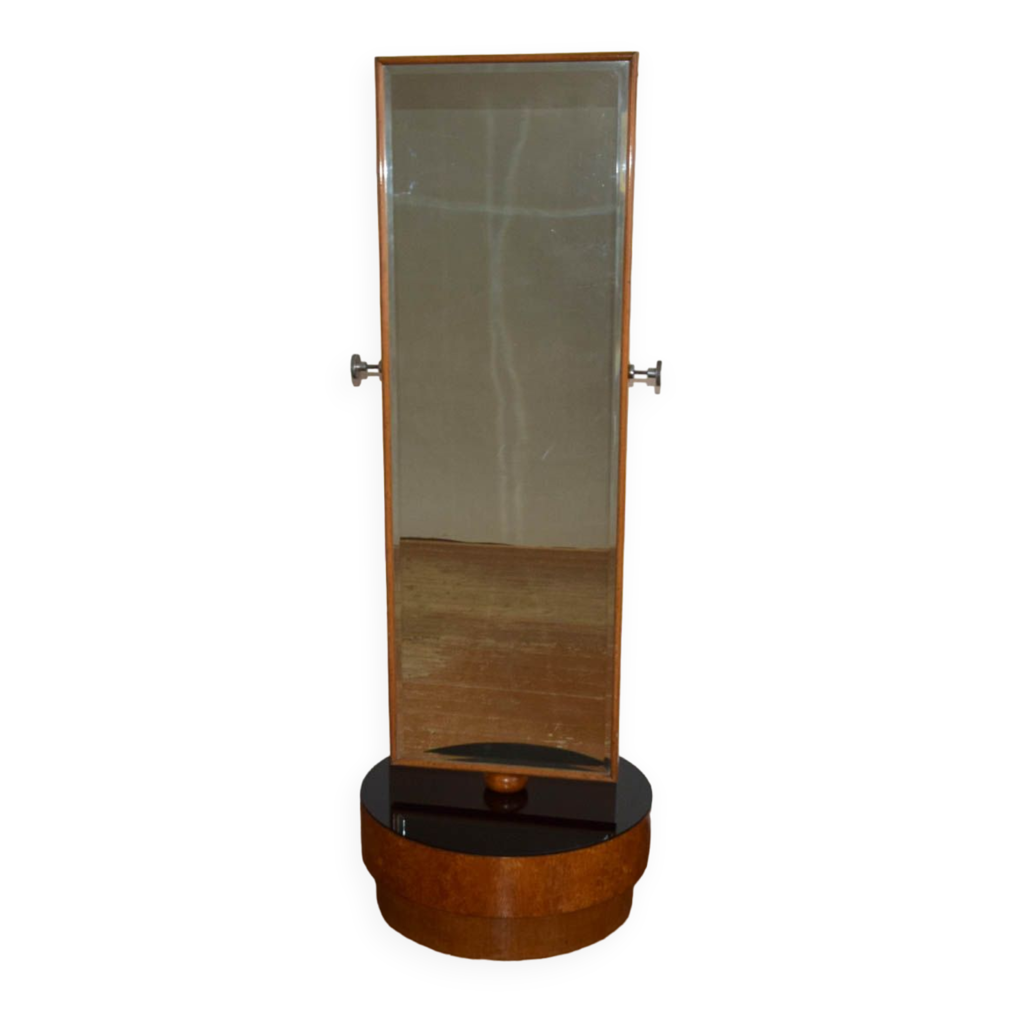 Large Antique Floor Hinged Mirror