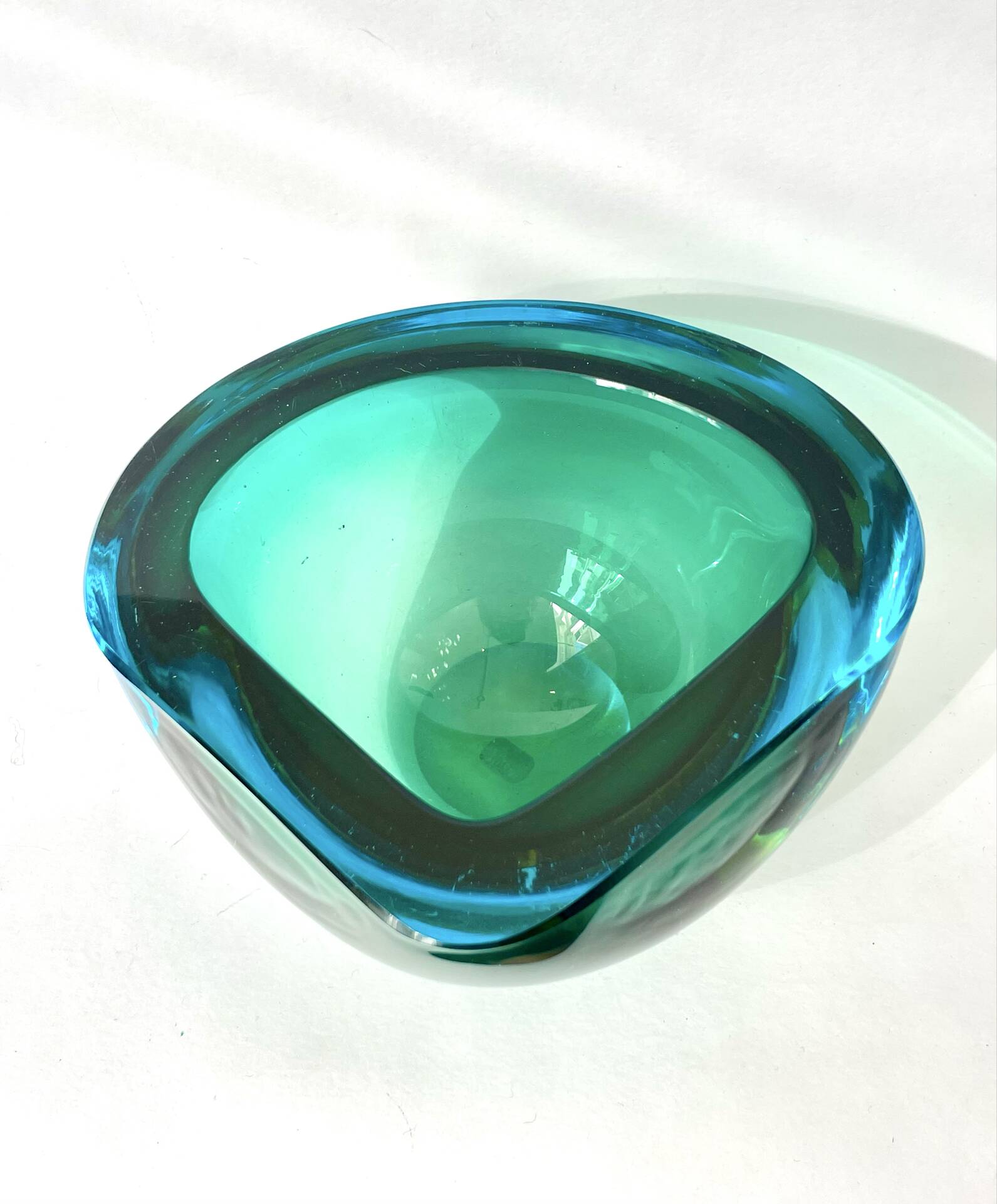 Blue and green submerged vide poche, Flavio Poli, Murano