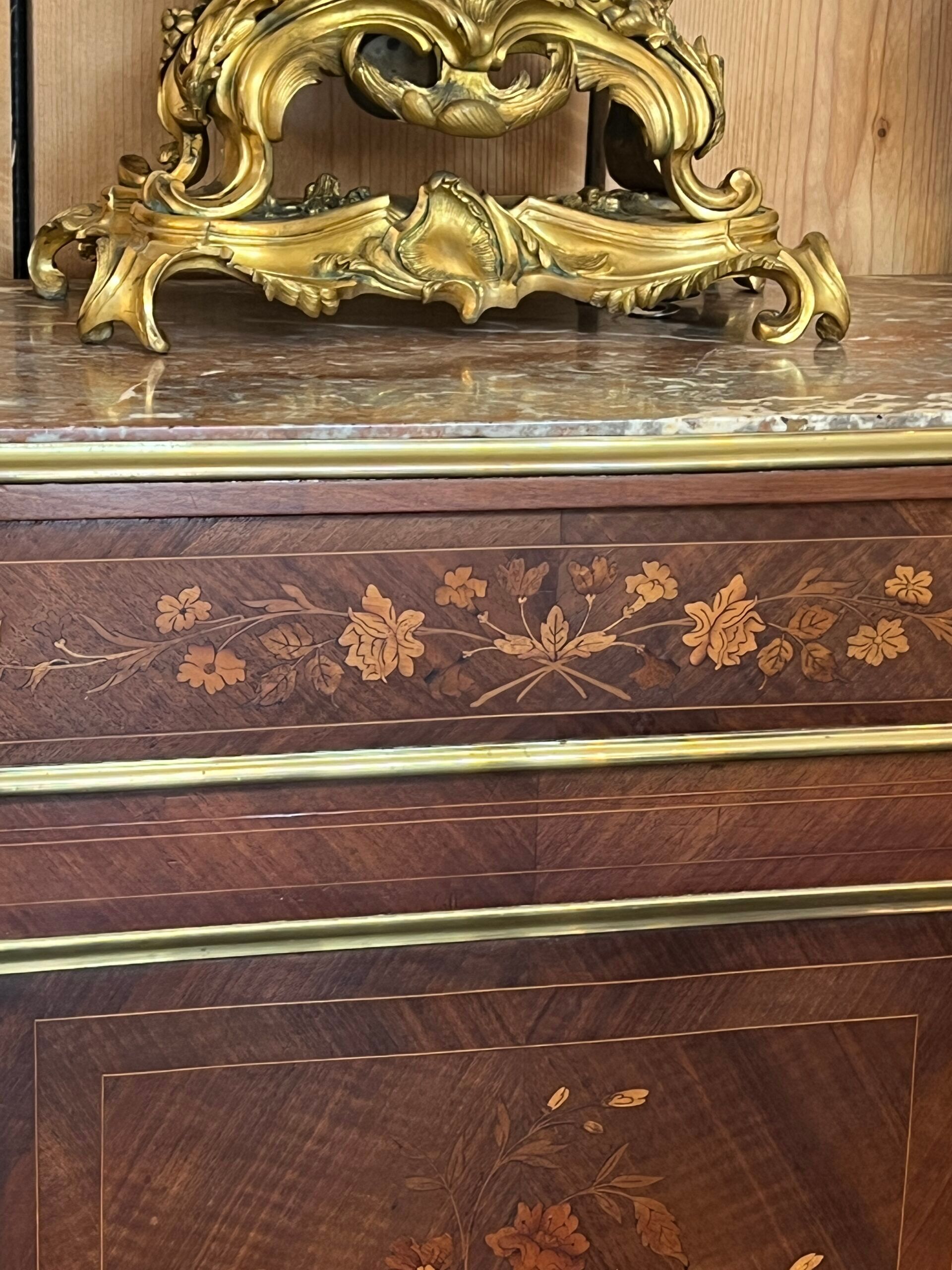 Napoleon III sideboard, rosewood and floral marquetry, 19th century