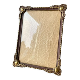 Vintage metal gold & copper colored picture frame brass 17.5 cm x 13.5 cm convex glass