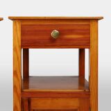 Pair of Art Deco Nightstands in wood, France 1940s