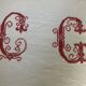 Antique linen, embroidered sheet, monogram CG.
