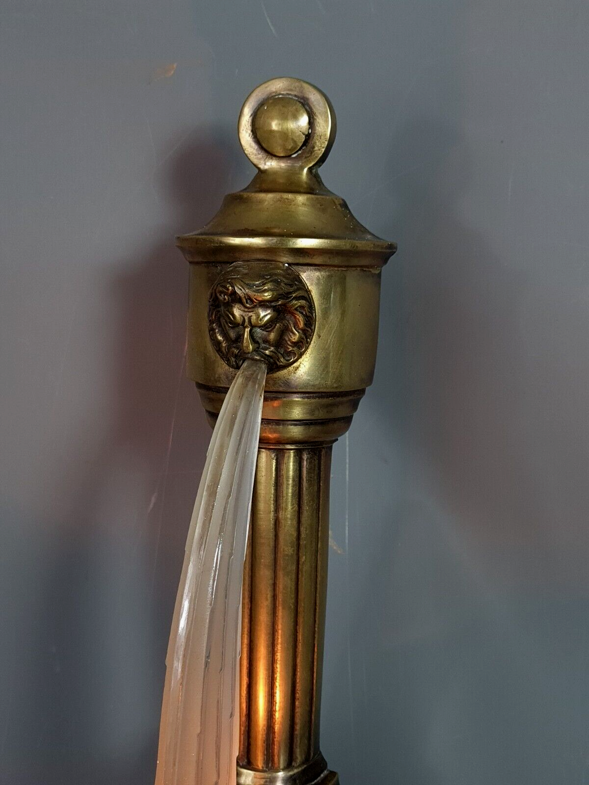 Art Deco bronze & glass wall lamp