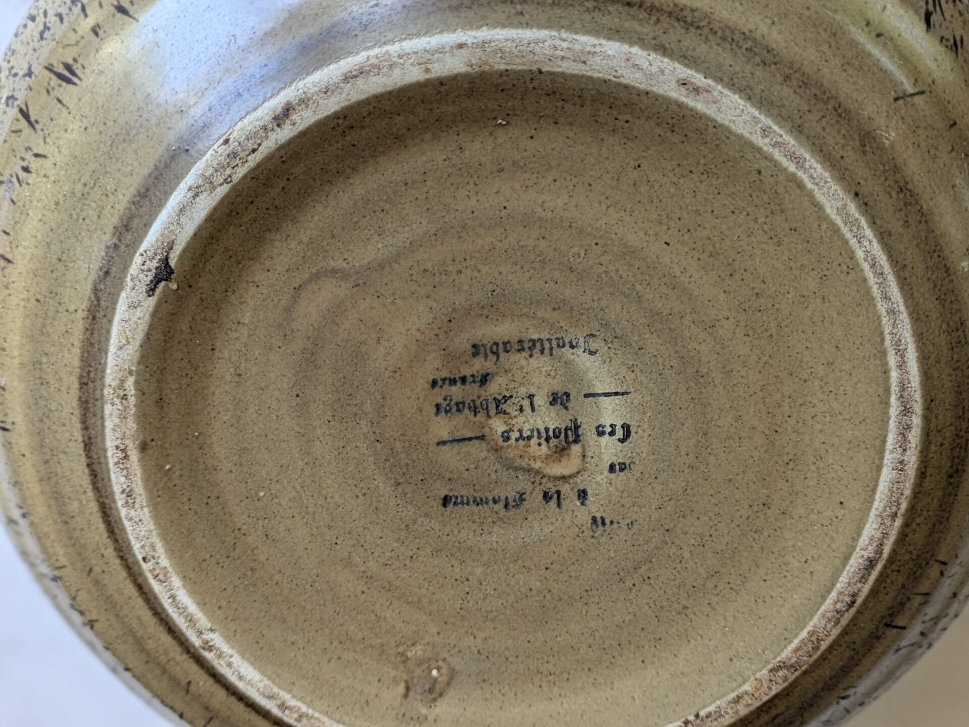 Sublime Soupière en grès moucheté "Les Potiers de l'Abbaye  70'