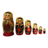 Traditional vintage Russian Matryoshka dolls series of 6