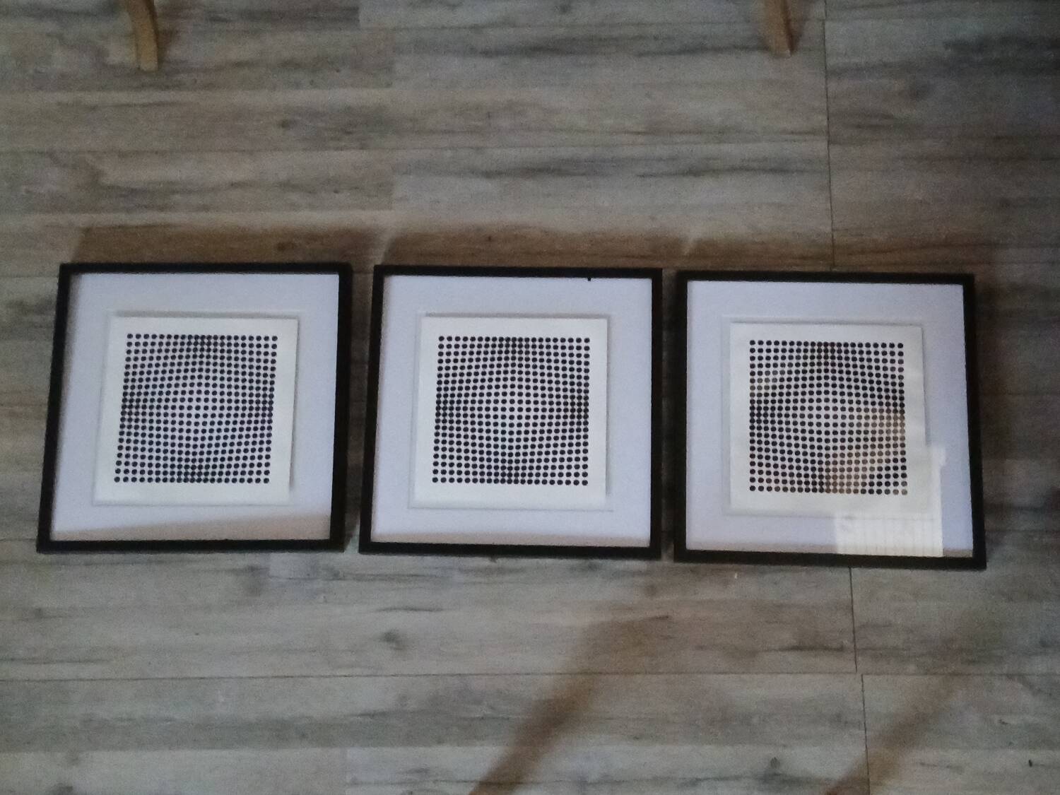 Vintage Optical Art Triptych Vasarely