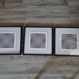 Vintage Optical Art Triptych Vasarely
