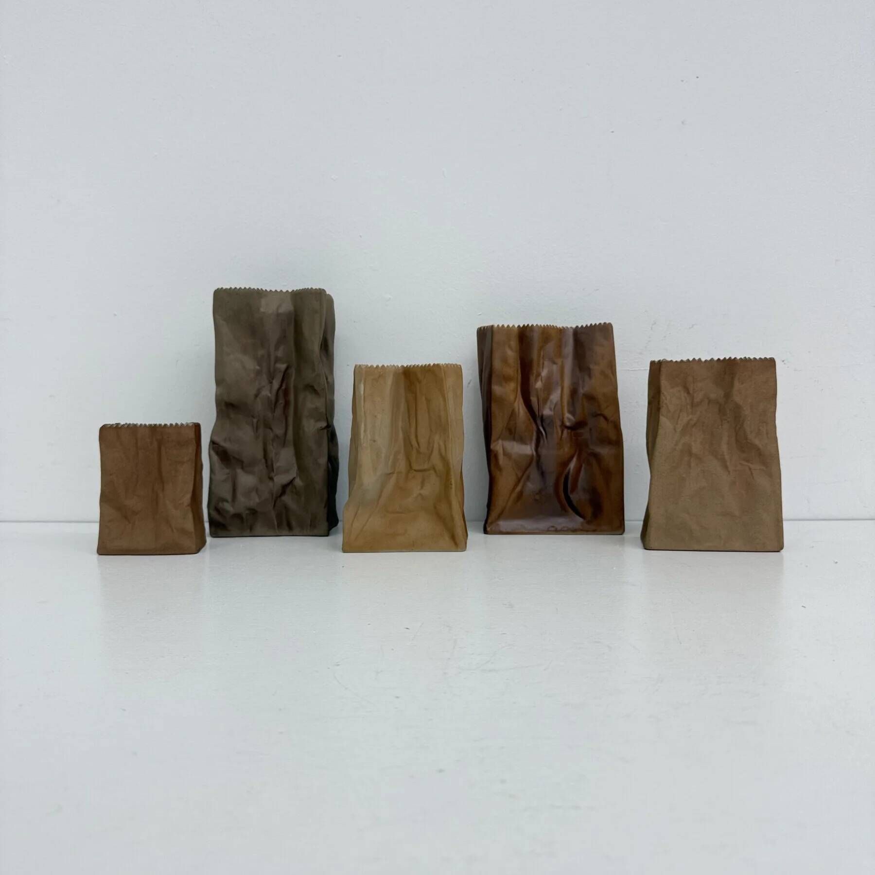 Set of 6 Rosenthal paper bag vases by Tapio Wirkkala, 1970s