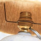 Signed ceramic lamp, rope lampshade