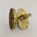 Brutalist bronze candleholder, 1970s