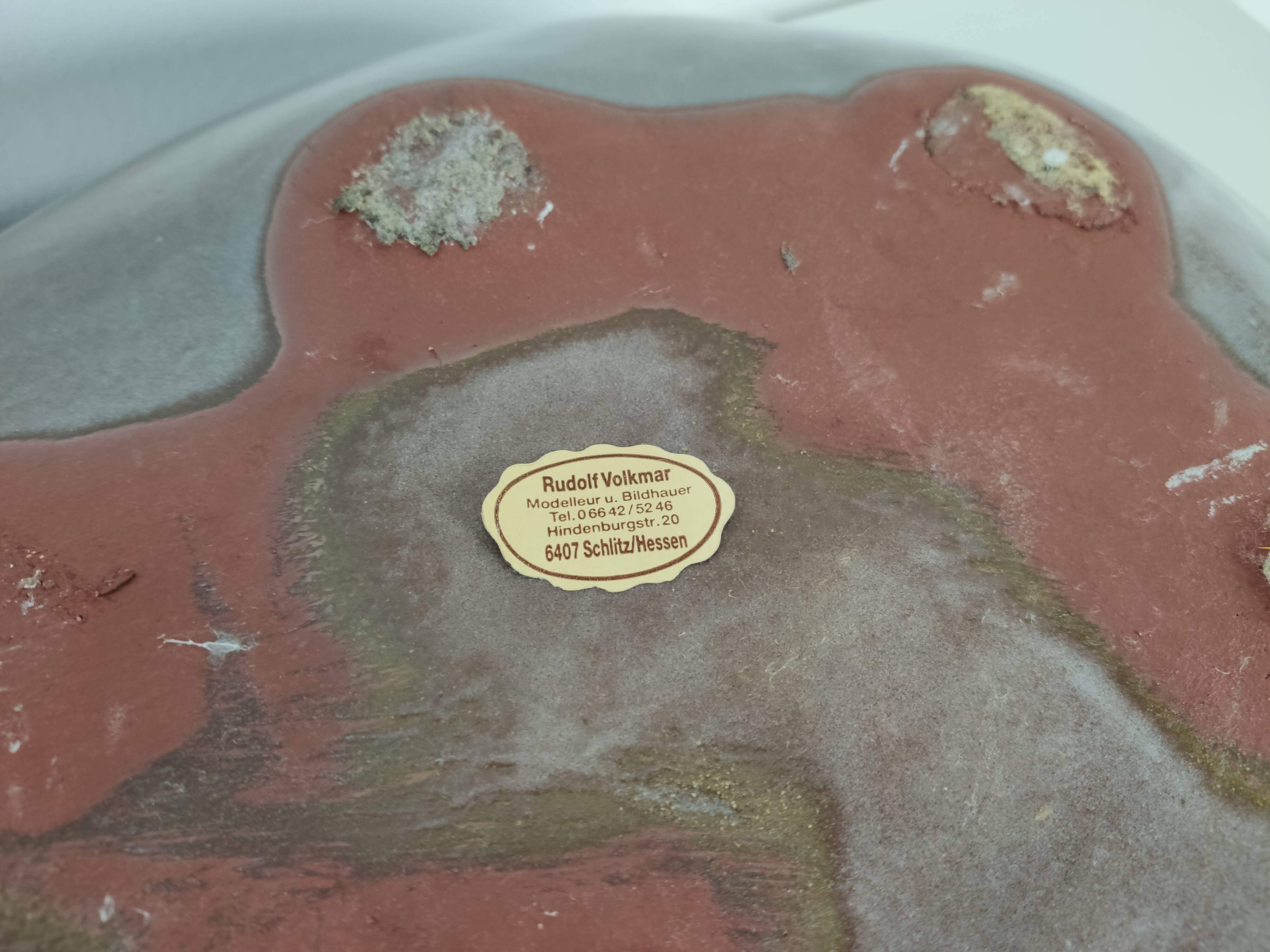 large vintage ceramic fruit basket Germany 1960s