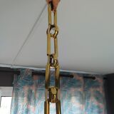 Old copper and opaline chandelier