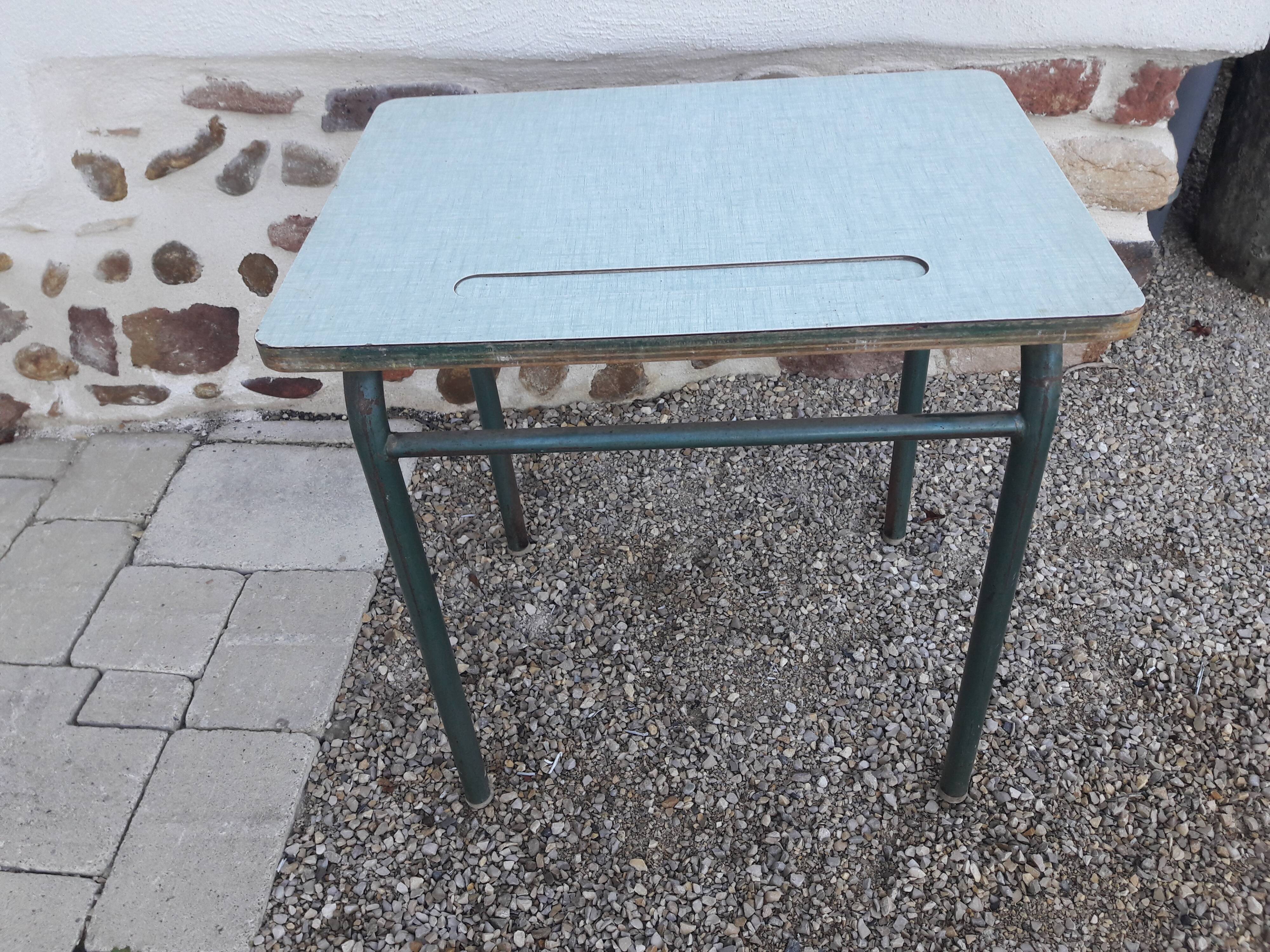 Formica school desk with chair