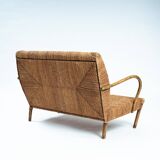 Japanese bamboo rope handmade highback sofa