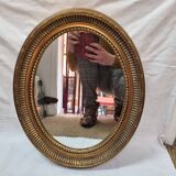 Oval wooden mirror, gold 49x39cm