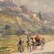 Landscape painting view from the village of Les Angles, Gard, Avignon, Hurard 1887-1956