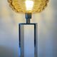Vintage lamp in amber glass and aluminum