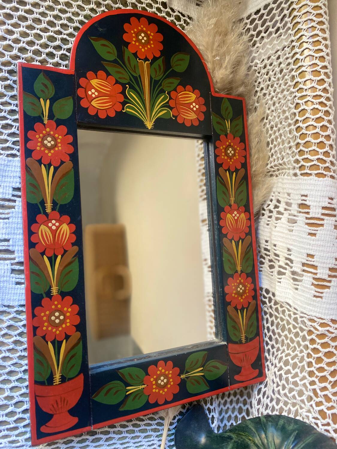 Vintage floral mirror