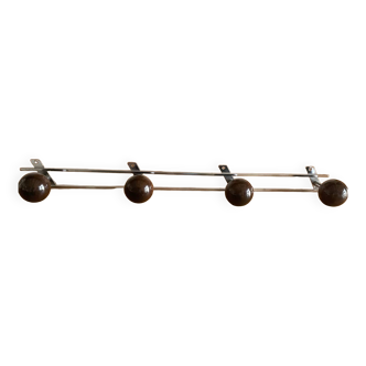 Wooden ball wall coat rack