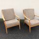 Scandinavian style armchairs blond wood 60s