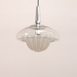 Vintage glass hanging lamp by Peill & Putzler, 1960