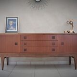 Scandinavian sideboard in teak and teak veneer in the late 60s