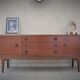 Scandinavian sideboard in teak and teak veneer in the late 60s