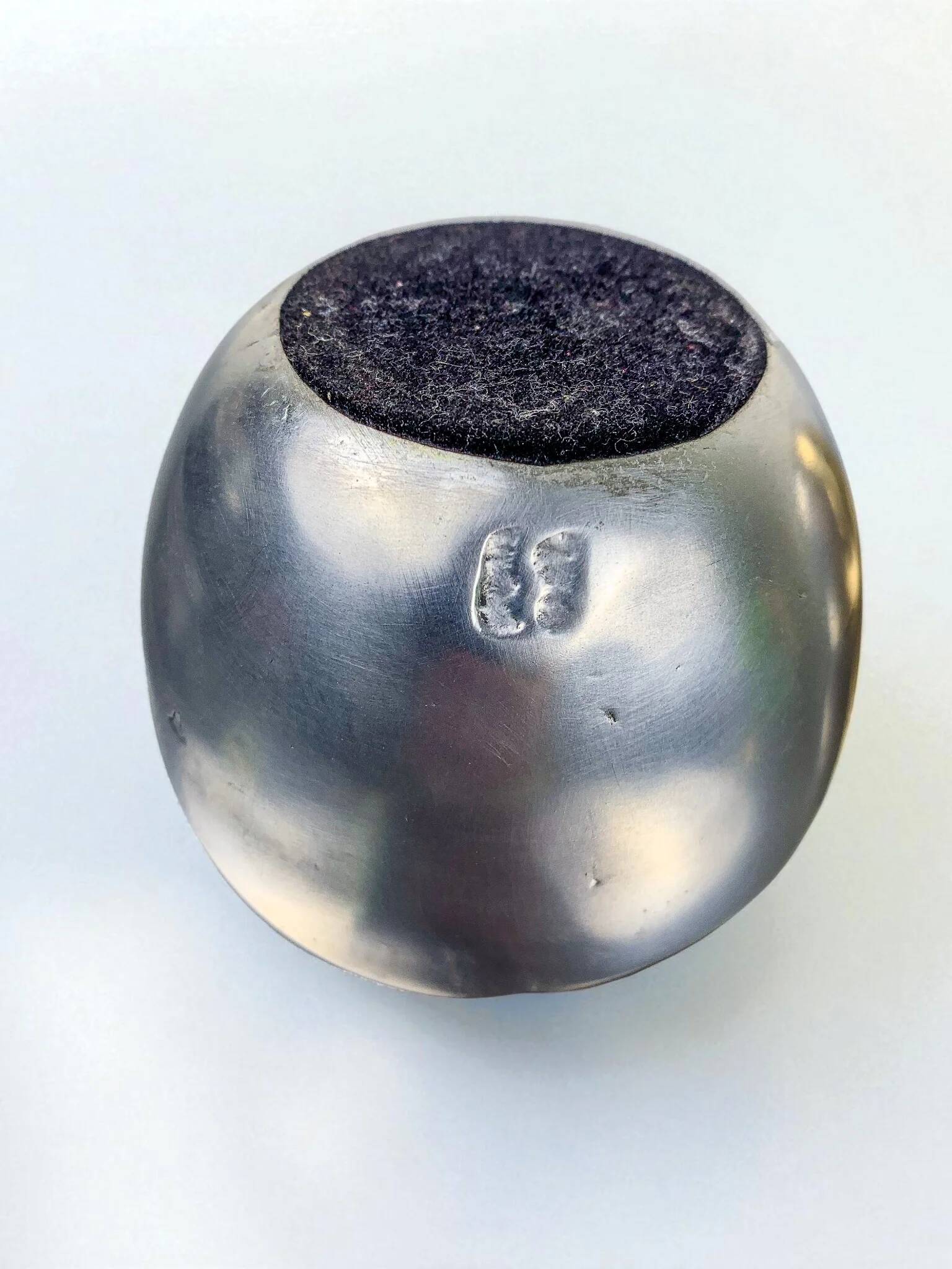 Brutalist egg-shaped lighter-ashtray by Ardisur, bronze and aluminium, 1970s, Spain
